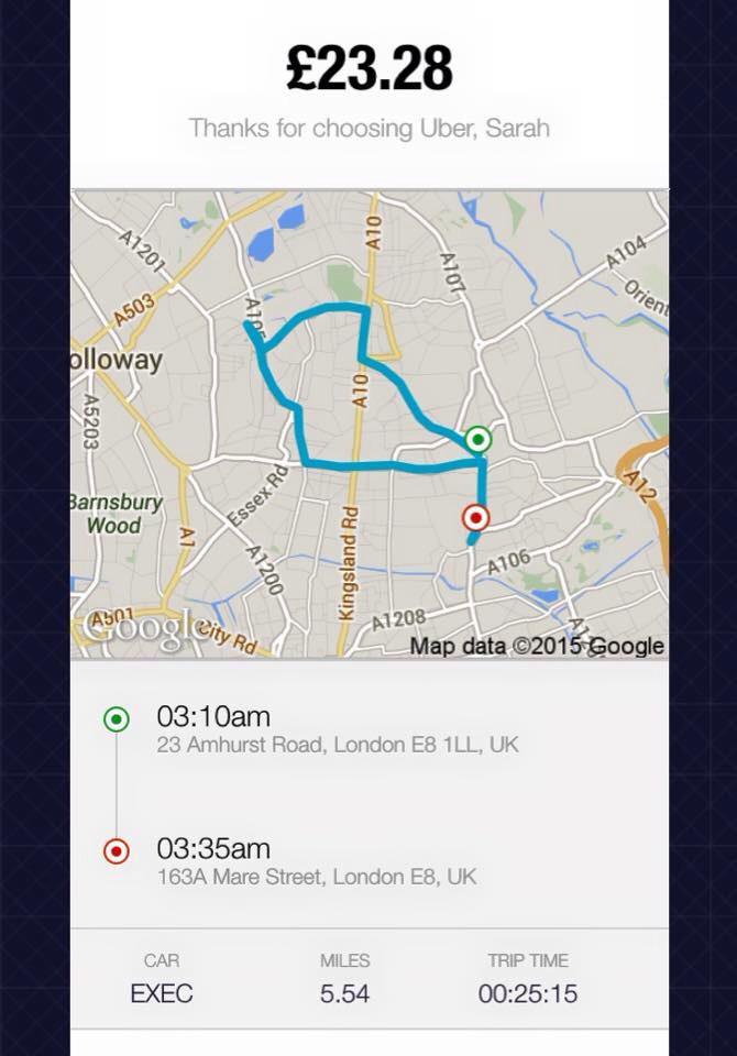 K_Wa11's tweet photo. @JaggyN @Uber @AddisonLeeCabs @UKTomTom @BBCWatchdog indeed a quicker route was definitely available. #scam #lost http://t.co/iFxYeZ9whq