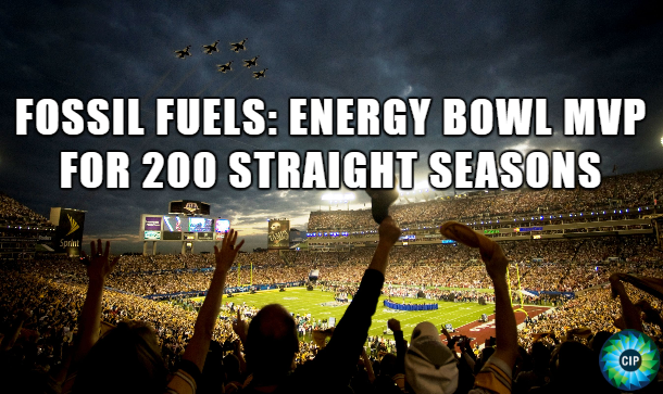 ILoveFossilFuel's tweet photo. Bright lights. Big buildings. Big TVs. Plentiful food. Everything that is the Super Bowl is powered by #fossilfuels. http://t.co/CpVqwSij45