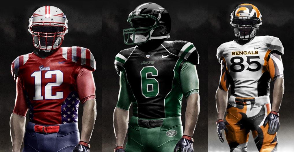 SportsReportss's tweet photo. In honor of the Super Bowl here are the uniforms of the future!🔥🏈 http://t.co/wZvAdfEjVL http://t.co/2SQaHHNkzO