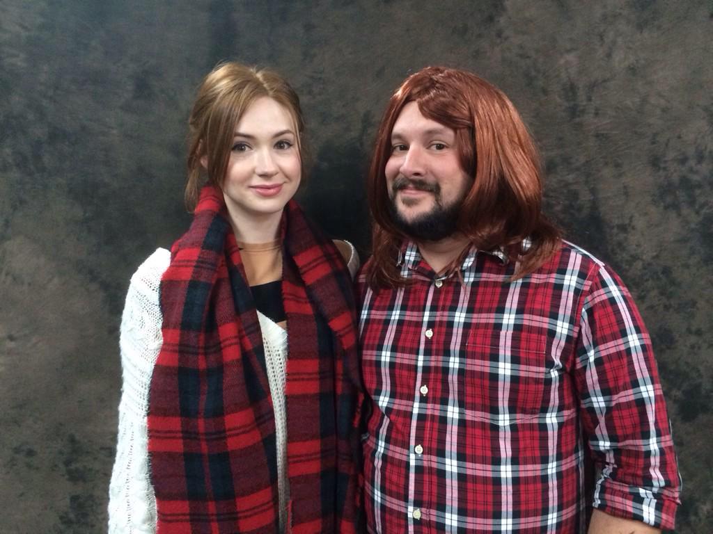 karengillan's tweet photo. I am fully accepting of this new trend of men dressing up as me... http://t.co/3Aes0DcWGQ