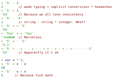 Sh1bumi's tweet image. The reason why javascript sucks..