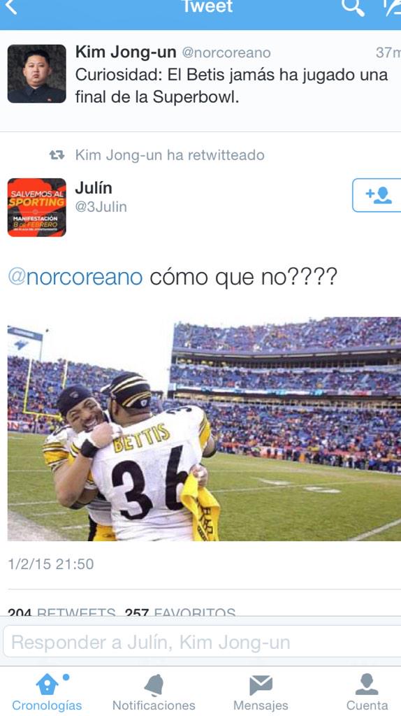 La respuesta vía @3Julin. No puedo parar de reír