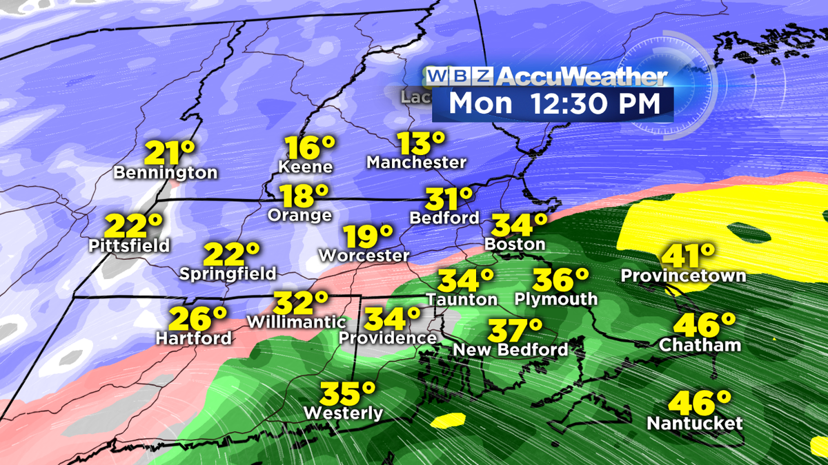 BarryWBZ's tweet photo. As per yesterday's thinking, this storm will be quite different with a variety of temperatures &amp; precip types. #wbz http://t.co/zyJkHygrbi