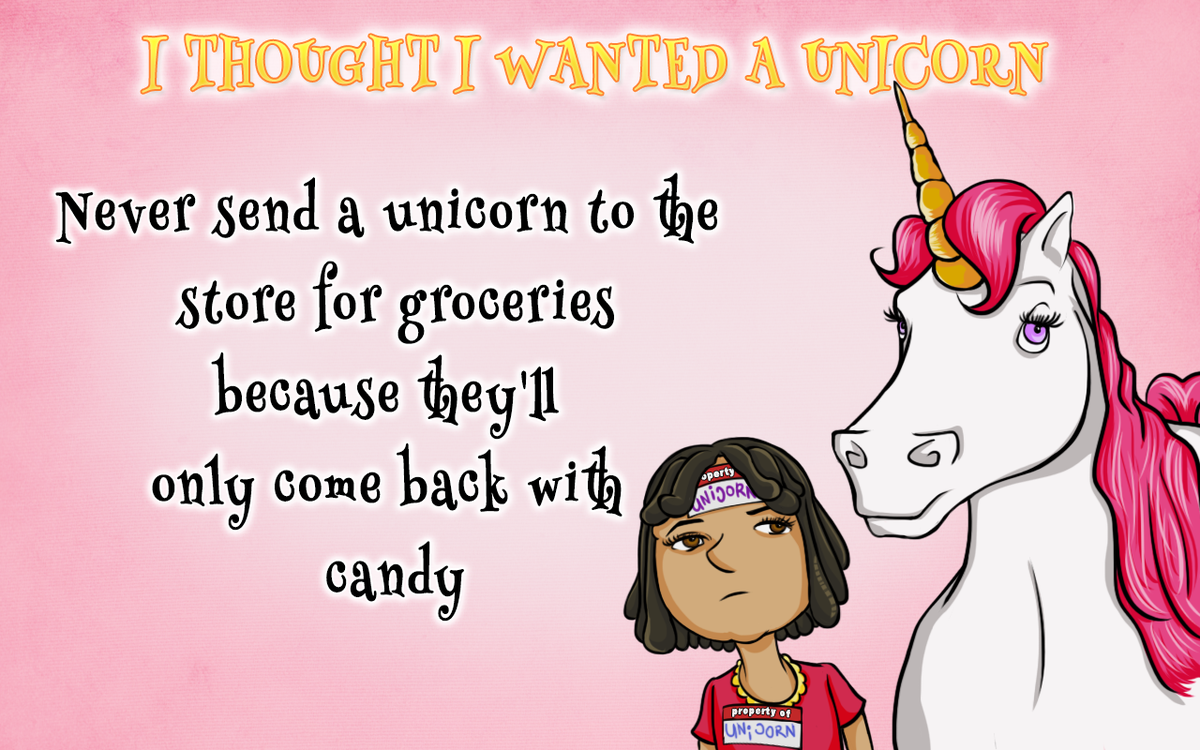 ZoeNHerUnicorn's tweet photo. Leaving them home is really the best way to go #UnicornGroceries #JustCandy http://t.co/0651HNBgus