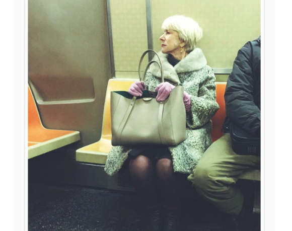 marieclaire's tweet image. Helen Mirren takes the subway JUST LIKE US. marie.cl/6018IQOw