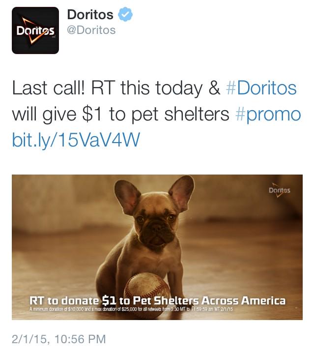 SPCACincinnati's tweet image. Are you retweeting? #PuppyDad #Doritos