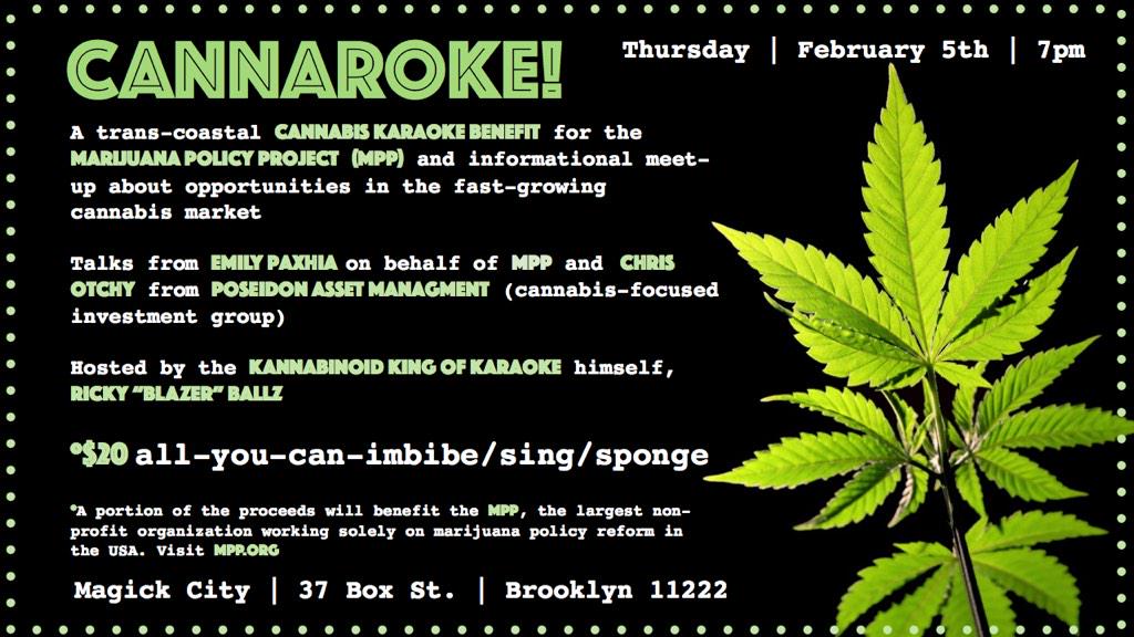 GreenAir (@greenair) on Twitter photo #CANNAROKE this Thurs in support of <a href="/MarijuanaPolicy/">Marijuana Policy Project</a> with @PoseidonAsset in Brooklyn <a href="/MagicCityGpt/">Magick City</a> #CANNAROKE this Thurs in support of <a href="/MarijuanaPolicy/">Marijuana Policy Project</a> with @PoseidonAsset in Brooklyn <a href="/MagicCityGpt/">Magick City</a>