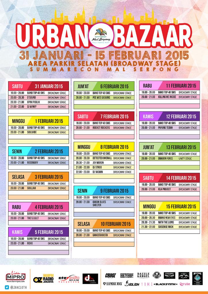 JakCloth's tweet photo. Update! Jadwal artis SMS Urban Bazaar, check please! http://t.co/c6C6StMJE8
