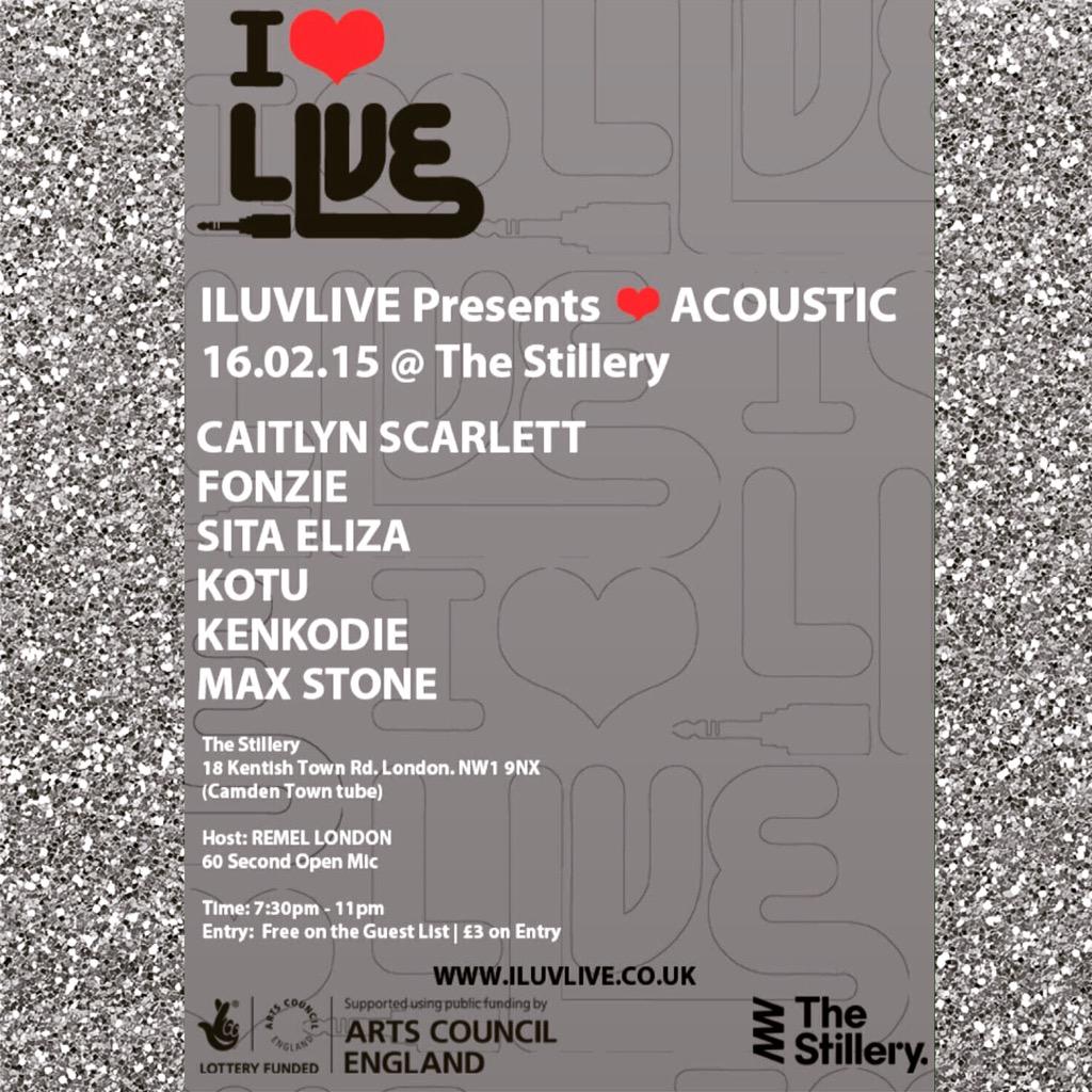 I'm performing with @KOTULIVE and @CykoLogic for @iluvlive TONIGHT at @_thestillery in Camden! Live music and vibezz!