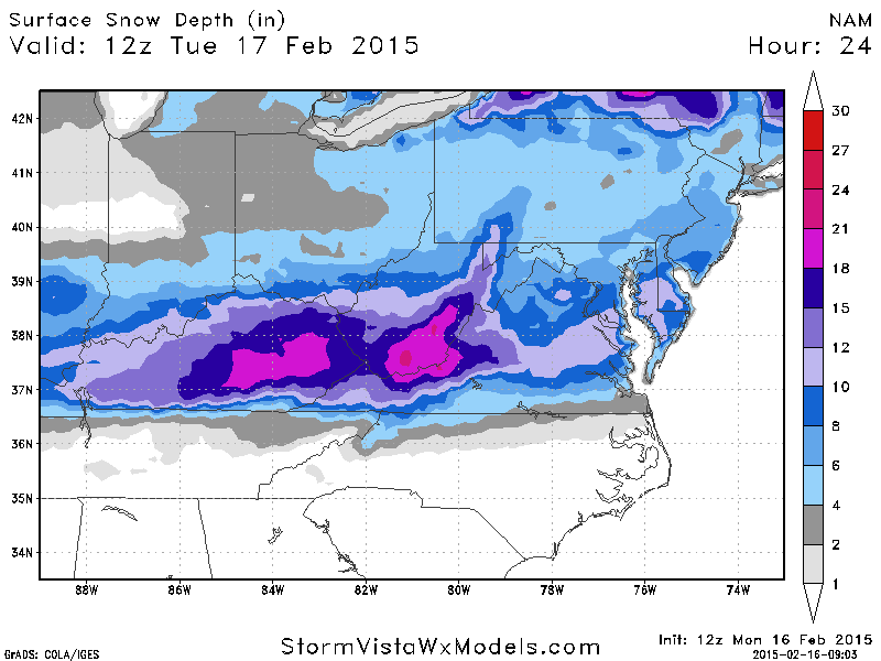 capitalweather's tweet image. New NAM model suggests 7-8" in DC tonight, in line w/ our forecast of 4-8: wapo.st/1DxnIYm
