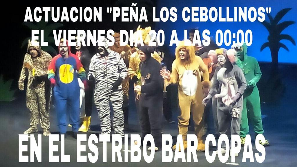 loscebollinos's tweet photo. Éste viernes día 20 actuación en el Estribo, echaremos un buen ratito todos juntos y con ambiente Carnavalero! RT RT http://t.co/7I8USyvFVX