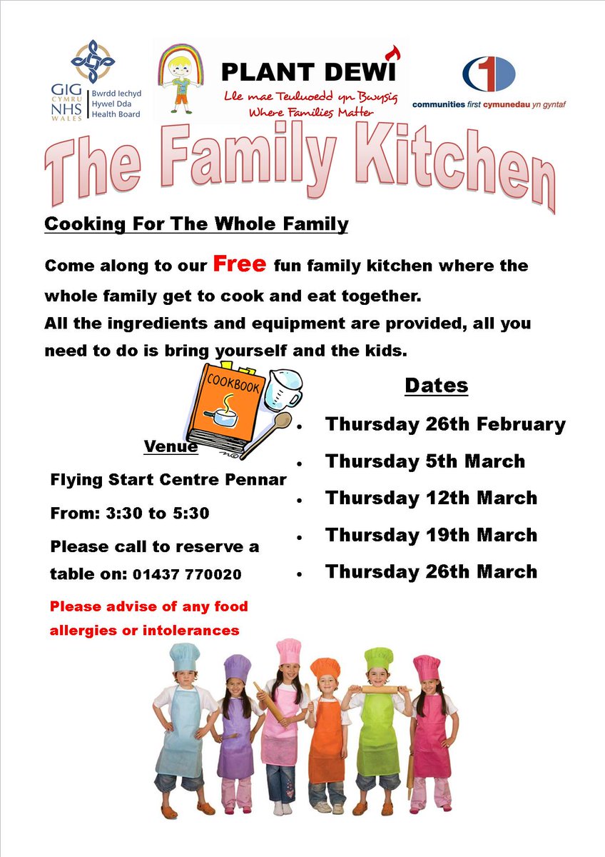 #familykitchen Exciting new family fun activity coming up in the south of #pembrokeshire (See poster)