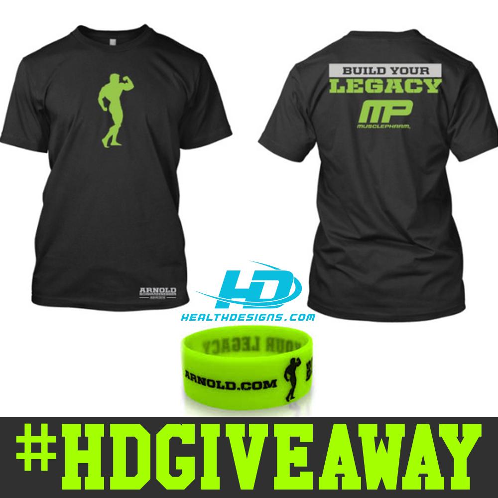 healthdesigns's tweet photo. #HDGiveaway: Retweet to enter + win this Arnold t-shirt, wristband and #free samples. http://t.co/excBPH8SSt