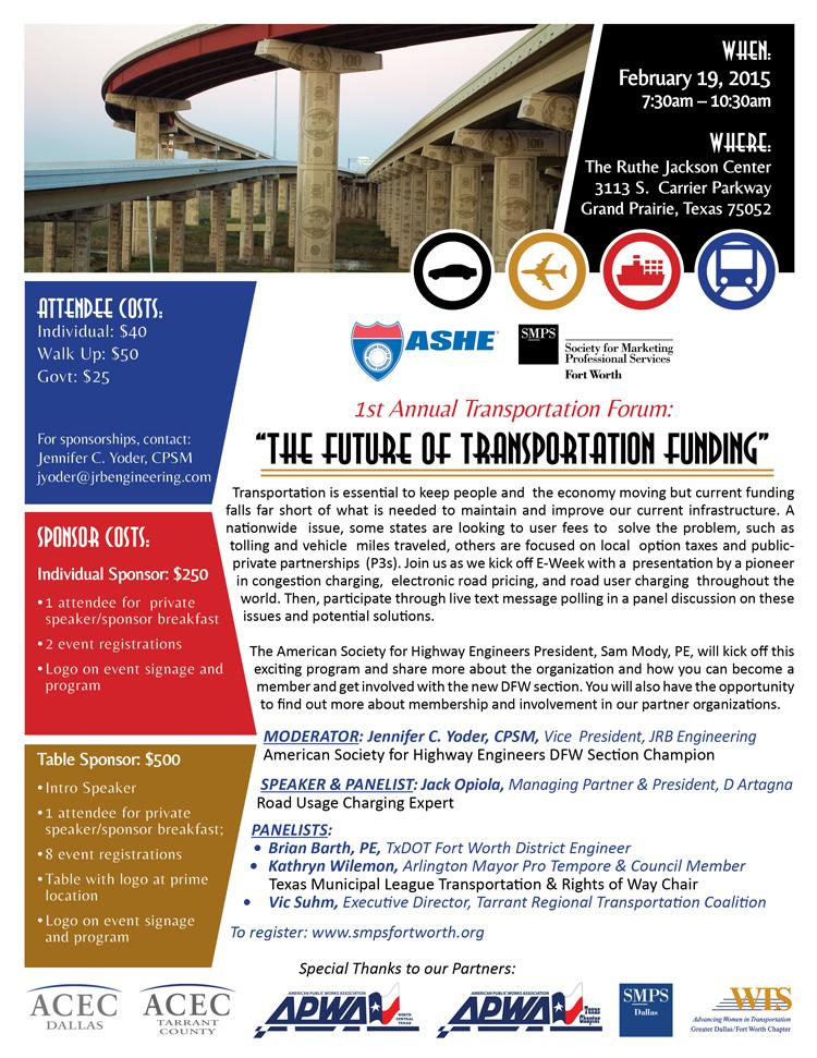 ONLY 3 DAYS LEFT TO REGISTER for the Transportation Forum! Register here: ow.ly/I9Ftc  <a href="/SMPSFortWorth/">SMPS Fort Worth (now @SMPSNorthTexas)</a>