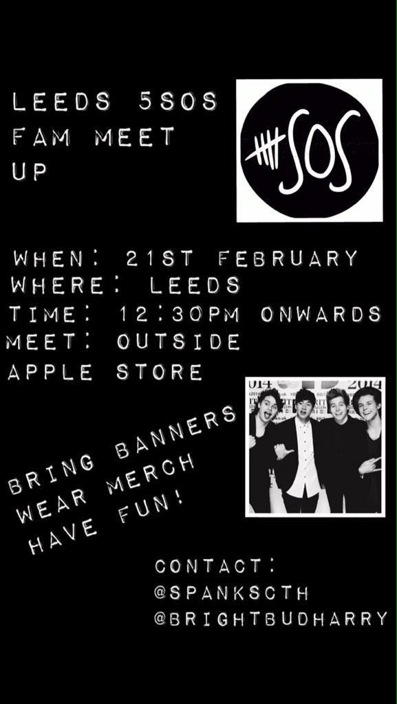 IrwinsMeetUps's tweet photo. Upcoming 5SOS meetup in Leeds 
#5SOSMeetUp  #5SOSFamMeetUp http://t.co/ST4AxCGgrV