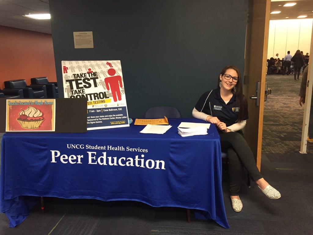 UNCGwellness's tweet photo. Free HIV testing happening now for #UNCG students in Cone Ballroom #gyt http://t.co/n46hx5BLpa