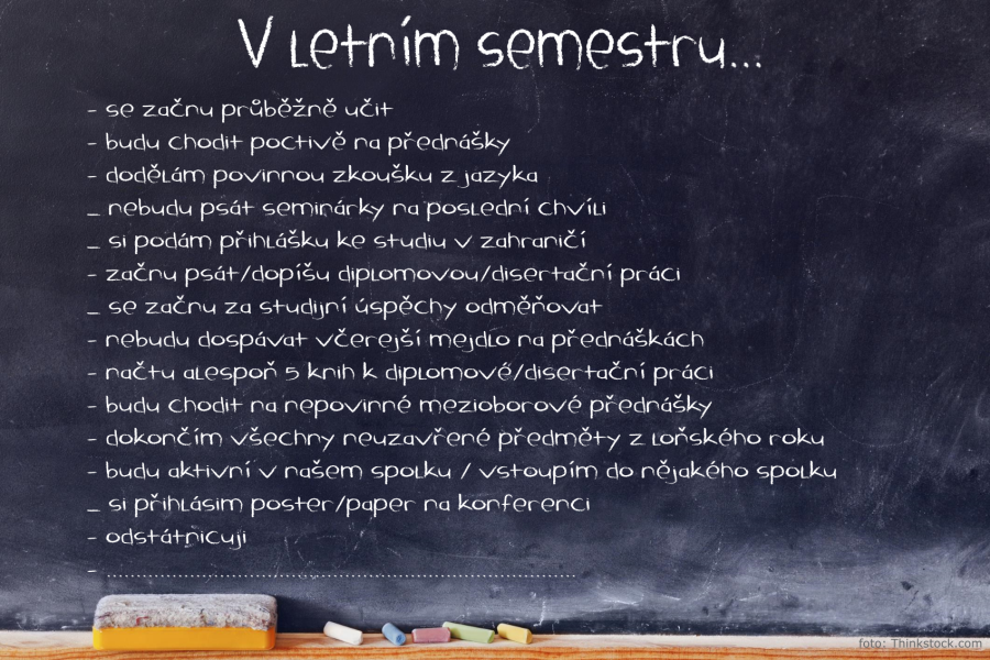 Slunce svítí, letní semestr začíná! Dáte si s námi do začátku nějaké předsevzetí? ;)