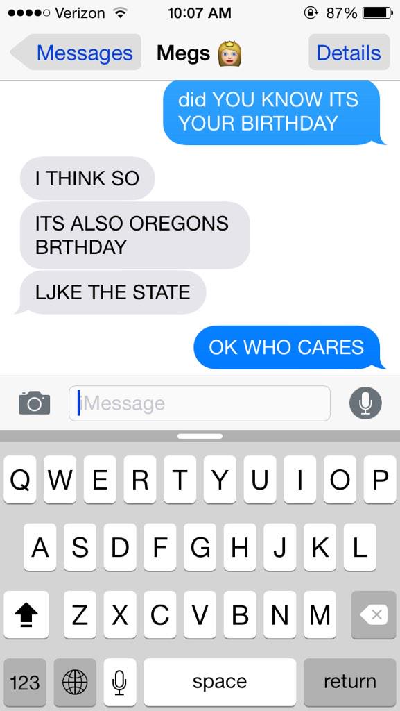 happy bday @StateofOregon and not Meaghan