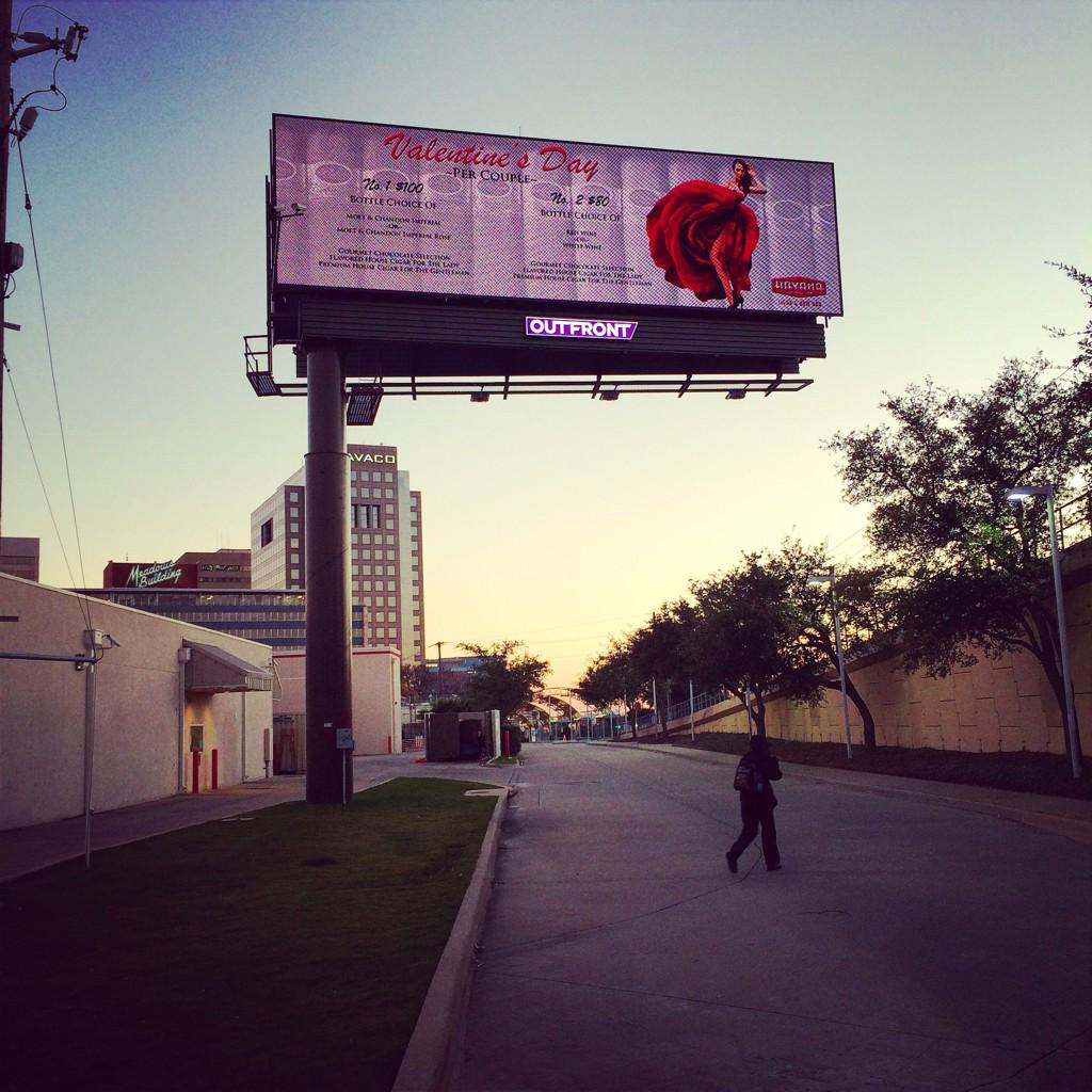 SteveBither's tweet photo. My Valentine's Day design made it to a billboard. 😎💪 http://t.co/WgUtSrh5eD