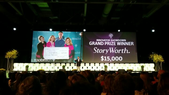Congrats <a href="/StoryWorth/">Storyworth</a> on winning #InnovatorShowdown at #rootstech ! Can't wait to sign my gma up! #RTAteam