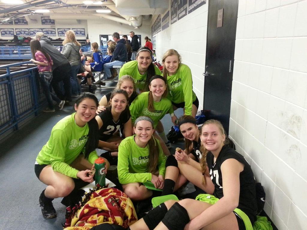Nine Crusader JO Volleyball teams are in President's Day Tourneys this weekend.  Here's one!