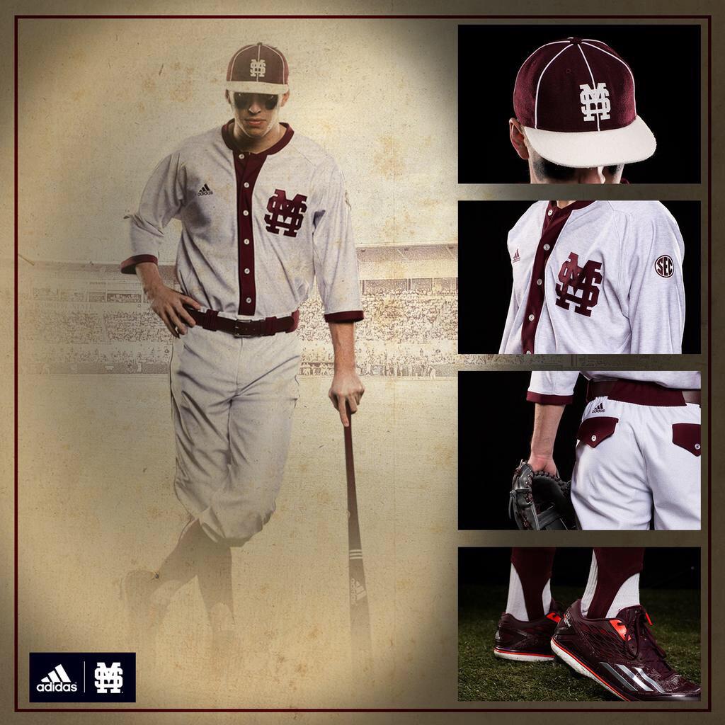 NCAABaseballPix's tweet photo. Throwback Uni's today for Mississippi State. http://t.co/VYQkS1pSpl