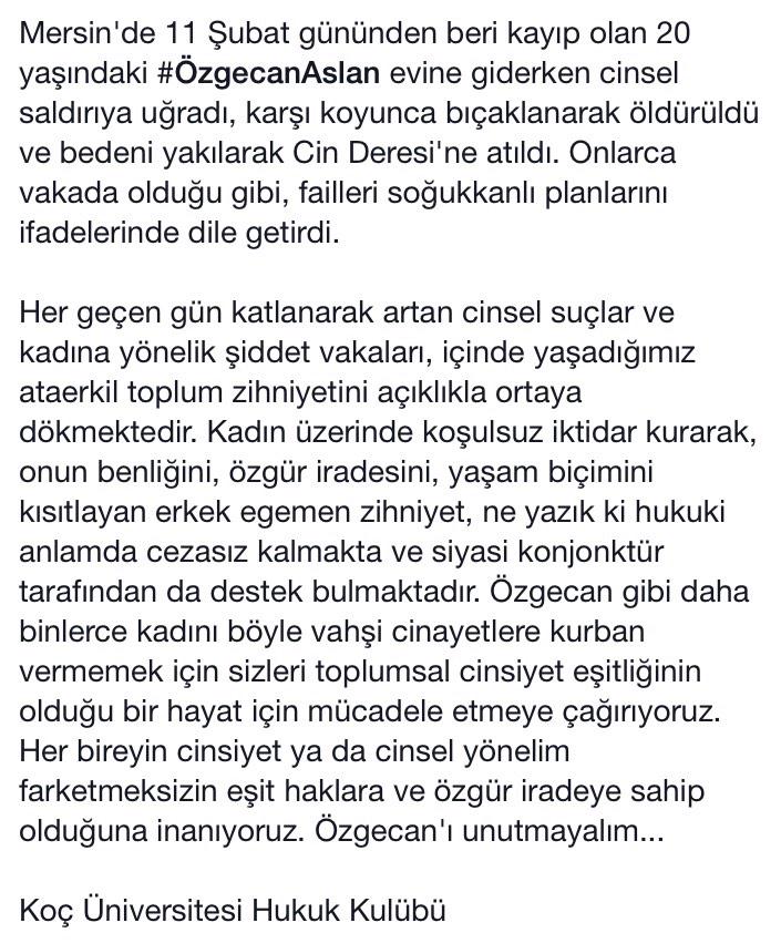 KULawClub's tweet photo. #ÖzgecanAslan'ı unutmayalım... http://t.co/EHrw2l1qqu