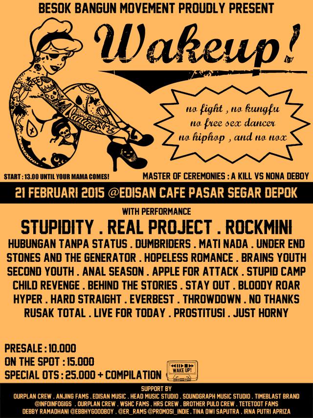 Thanks juga yg udah support kita <a href="/INFOINFOGIGS/">Seputar Indie & Gigs</a> <a href="/Promosi_Indie/">IG: PromoMusikIndie</a> <a href="/anjngfms_/">Cantik Cantik Anjing</a> <a href="/tetetootfams/">TETETOOTFAMS</a> <a href="/irnaputri15/">Irna Putri Apriza</a> etc #wakeup21feb