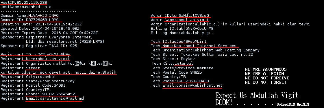 UnknowFirst's tweet image. ADBULLAH YIGIT #Turkey #ISIS Sysadminof muvahhid.info EXPOSED #OpISIS #OpIceISIS @AnonOpsSE @OfficialAnonOps