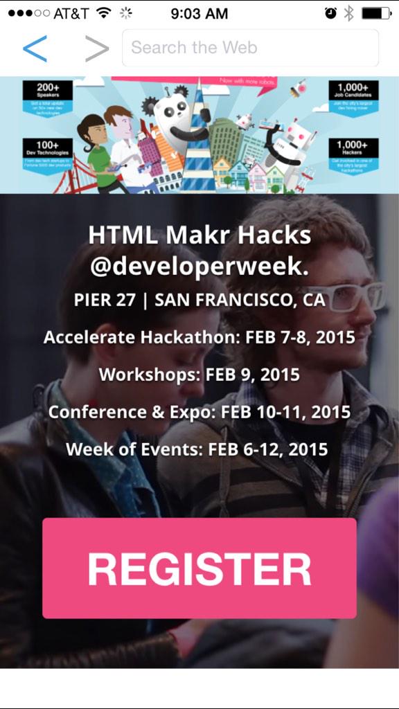 HTMLMakr's tweet image. Hacks of @DeveloperWeek with the student made coding app @HTMLMakr, live on the IOS App Store.