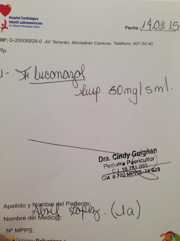 sinreglaniborra's tweet photo. mi sobrina abril, en el cardiológico infantil, necesita este medicamento. cualquier ayuda o info es bienvenida. http://t.co/H5RP3K39vq