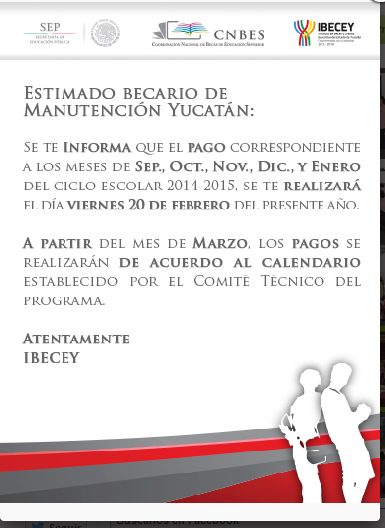 FEDYUADY's tweet photo. ¡Buenas noticias desde el @IBECEY ​ acerca de las becas Manutención
Favor de compartir. http://t.co/NLQQGpyOee