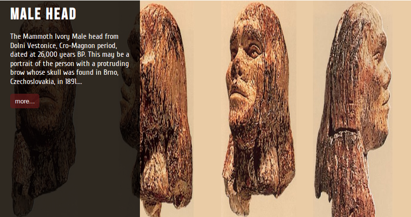 prehistoricmasterpieces.com Today's masterpiece: Male head sculpture made 26.000 years ago.