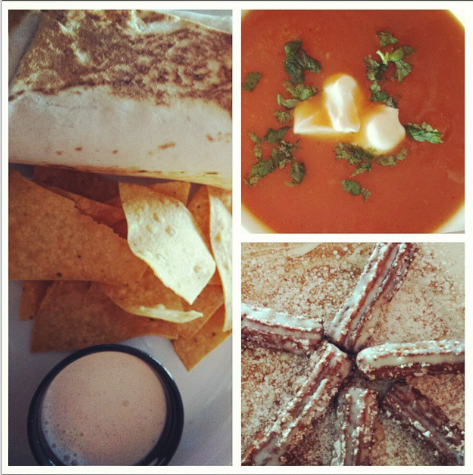 <a href="/Bradfordlicious/">Bradfordlicious</a> #bradfordlicious #Cancun #Mexican #burrito #carrotsoup #churros #nomnom
