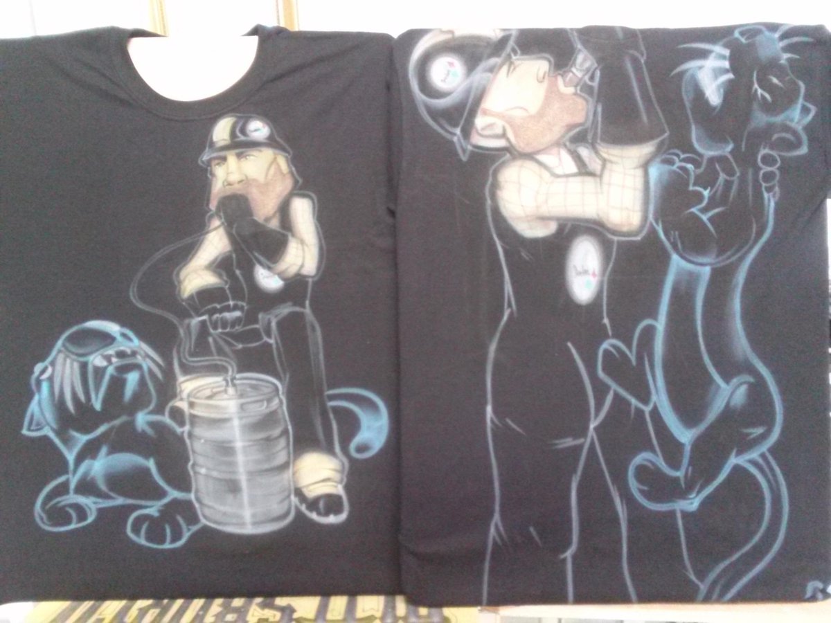 These are some old pictures from an order I did for my boss earlier this year. #Airbrushedshirts #PittsburghAirbrush
