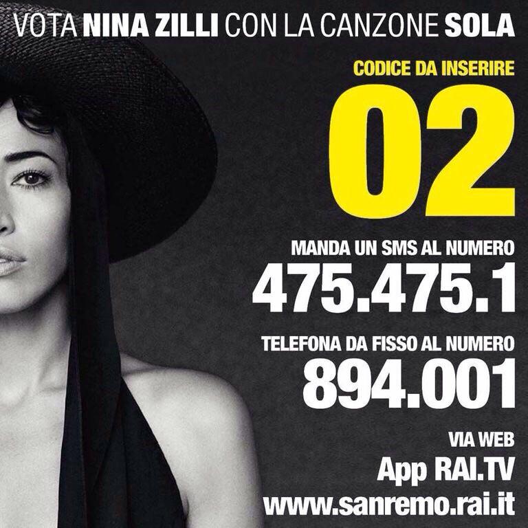 VOTE FOR @ninazilli #Codice02 #NinaZilli #NZ #Sola #Sanremo2015 #teamninazilli