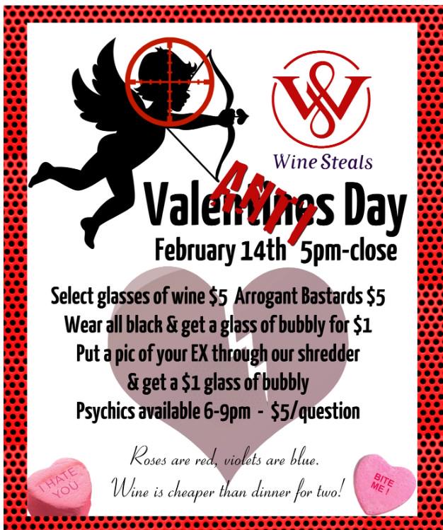 Anti-valentines Day! Tired of all that sappy love stuff? Join us!