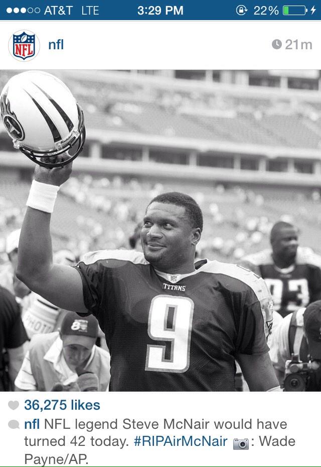 Happy birthday Steve McNair. You were unfairly taken from us too early. Rest in peace your legacy will never die 
