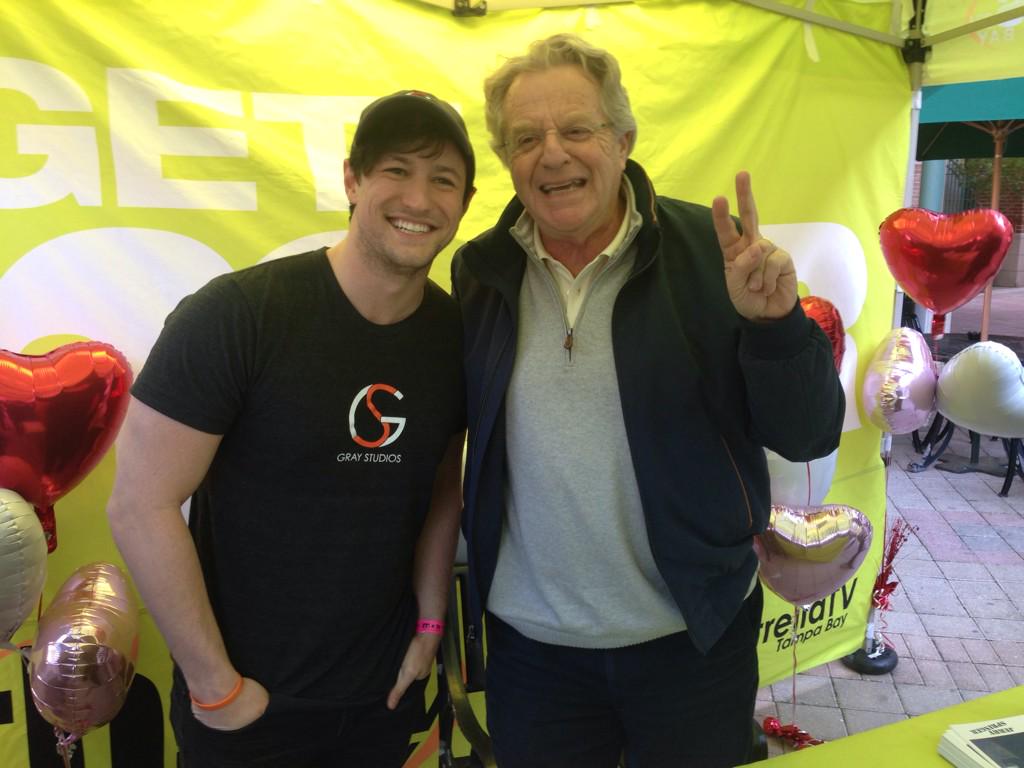 KidwellBrad's tweet photo. Curt Mega &amp; Jerry Springer are the featured celebs for the Knight Parade in Ybor City in Tampa repping Gray Studios http://t.co/1gfto5M7e4
