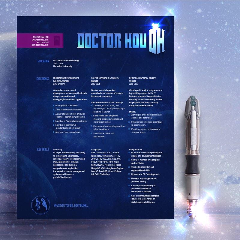 FoundResumes's tweet image. #DoctorWho #resume #mattsmith #cv