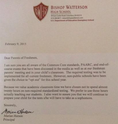 Just learned Ohio private HS have been given option of not administering PARCC tests this Spring. Interesting.....