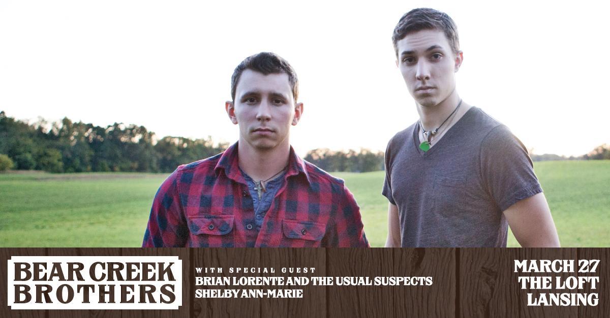 Just added <a href="/BLUSmusic/">Brian Lorente Band</a> to open for <a href="/bearcreekbros/">Bear Creek Brothers</a> at <a href="/TheLoftLansing/">The Loft</a>! - goo.gl/XQU21O