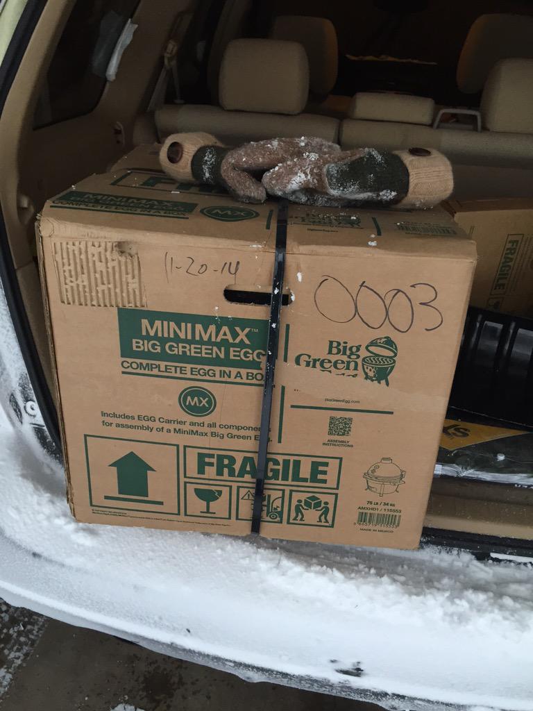 A new addition to the family!  Thanks, <a href="/BigGreenEgg/">Big Green Egg</a> <a href="/_bekins/">Bekins</a>. Can't wait to get it together and seasoned!