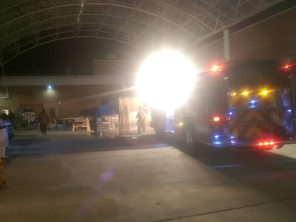 FRC836's tweet image. Interesting build night at The Hive. #FRCproblems #firetruck