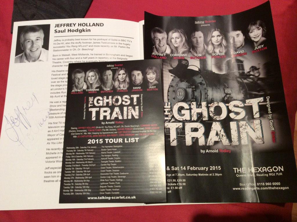 Tour dates for @talkingScarlet's The Ghost Train starring our very own @JeffHolland07 😃

#OhDoctorBeeching