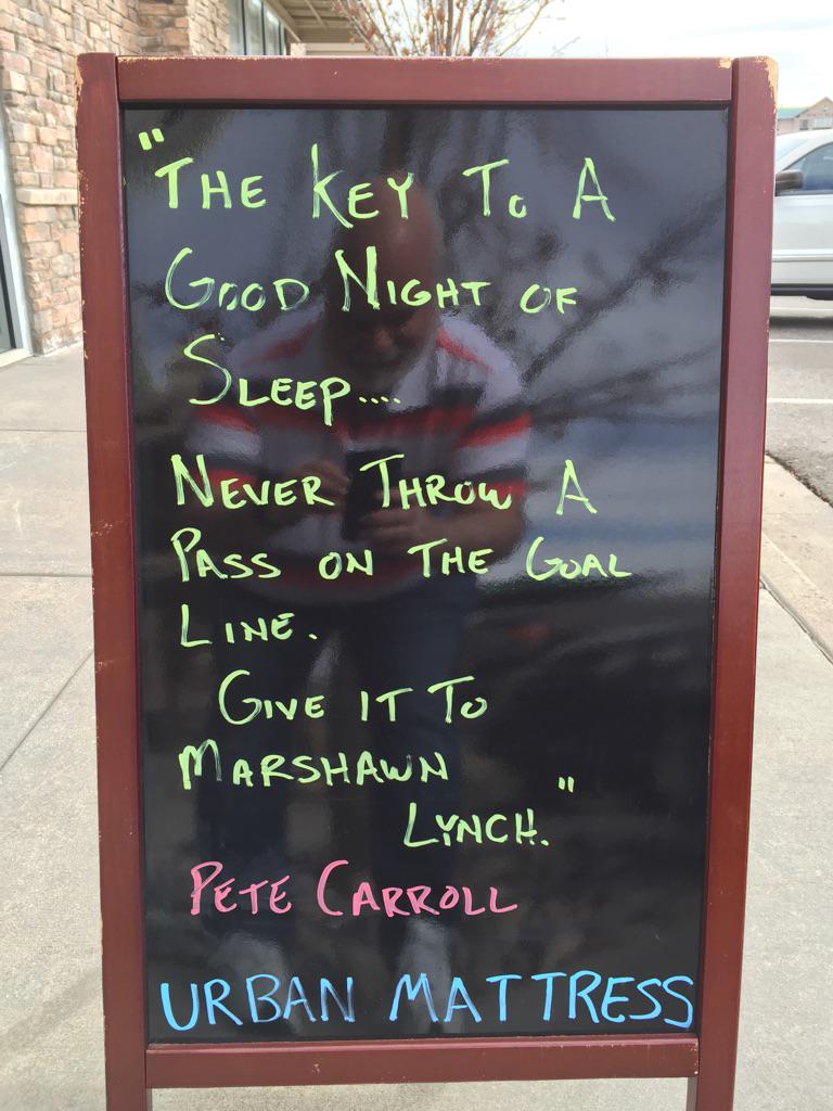 AgileBob's tweet image. Funny sign in front of a local mattress store.  #worstcallever