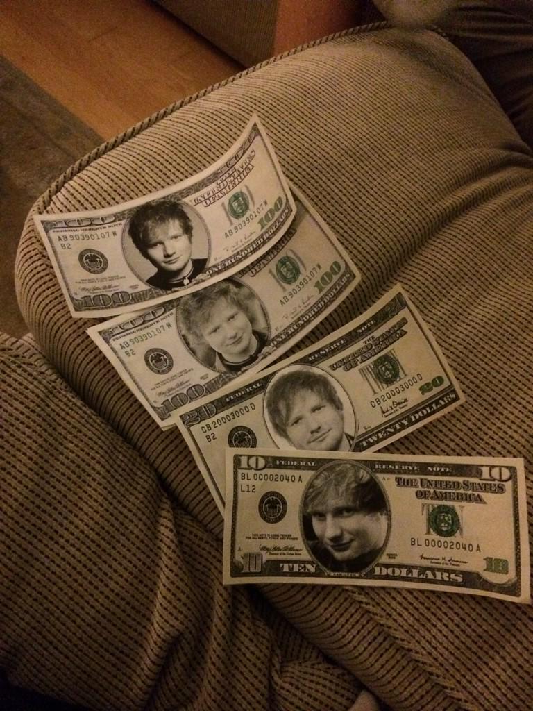 \"happy birthday ellena! we got you 250 ed sheeran bucks! we\ll use them to buy your ticket when they go on sale!\" 