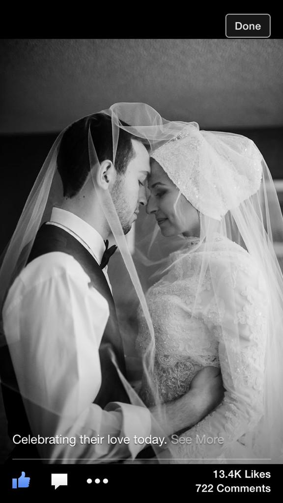 Deah & Yusor didn't get to see this photo. Their wedding photos just came out. 😞🙏 #ChapelHillShooting #DeahYusorRazan