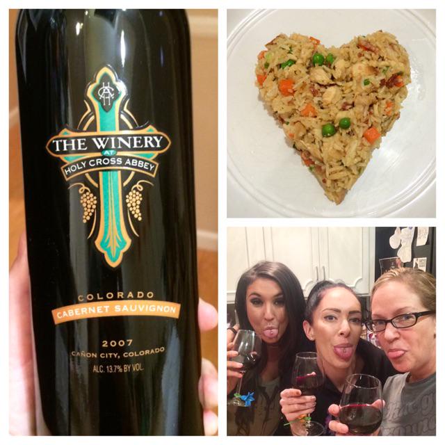 XXXModel_House's tweet photo. V-Day dinner w @KyliexKalvetti &amp; @missbellamaree Ty @RyanDriller for leaving this bottle of wine 3 yrs ago. Lol http://t.co/XVIshjINxQ