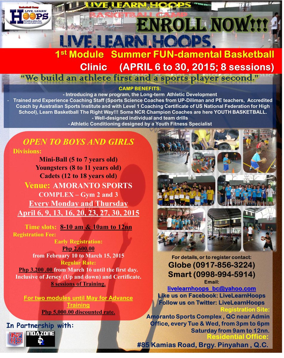 LiveLearnHoops's tweet photo. Join the most exciting Youth Basketball this Summer!!! LiveLearnHoops Summer FUNDAMENTAL CLINIC - QC, Philippines http://t.co/BPZ3o6Xxim